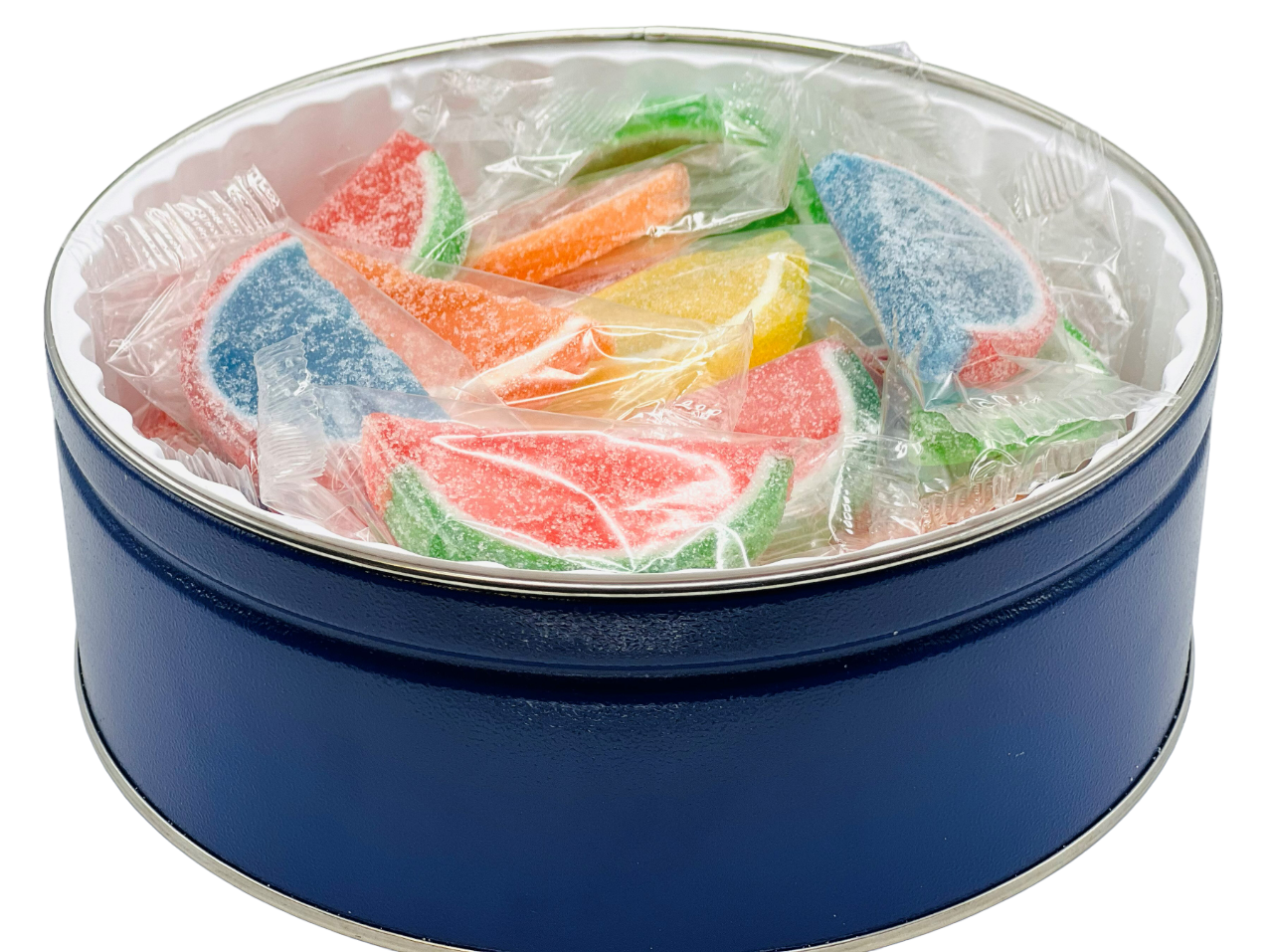 Gift Tin - 1 1/2 Lbs Individually Wrapped - Assorted Fruit Slices